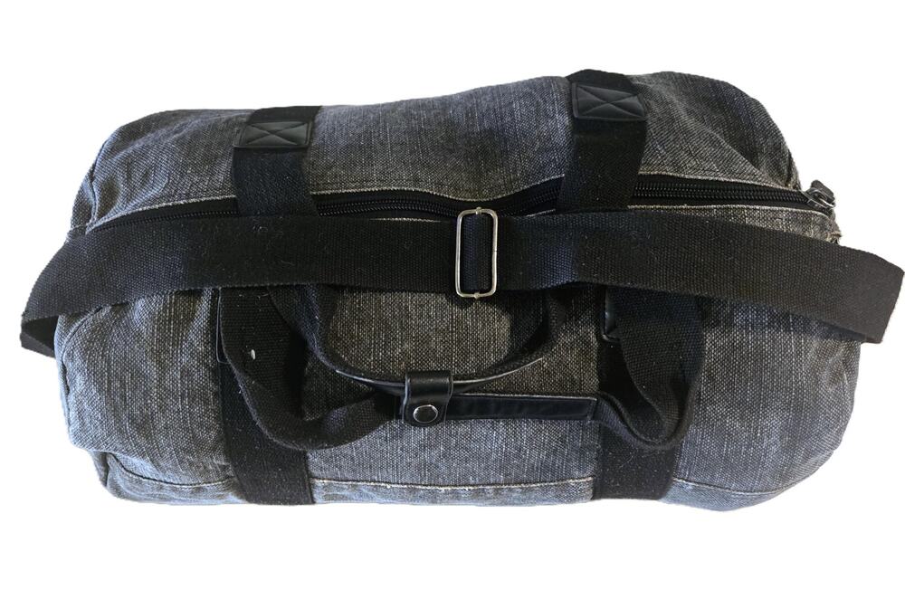 Heritage 1981 Gray/Blk Tweed-Zippered Duffle w/Handle & Adj Strap 2-Pockets